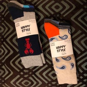 Happy Style Men’s 3 pk Novelty Crew Socks